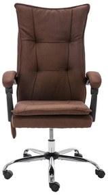 vidaXL Πολυθρόνα Γραφείου Μασάζ Καφέ Υφασμάτινη