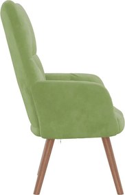 vidaXL Πολυθρόνα Relax Ανοιχτό Πράσινο Βελούδινη