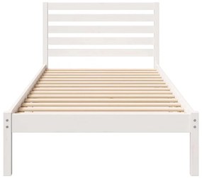 VidaXL Σκελετός Κρεβατιού Λευκό 90 x 210 cm Στερεά ξυλεία πεύκου