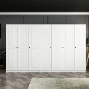 Επταφυλλη Ντουλαπα Λευκο KALEO MEBRAN 52x270x206