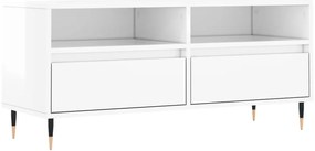 vidaXL Έπιπλο Τηλεόρασης Γυαλ. Λευκό 100x34,5x44,5 εκ. Επεξεργ. Ξύλο