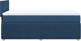 vidaXL Κρεβάτι Boxspring με Στρώμα Μπλε 80x200 εκ. Υφασμάτινο