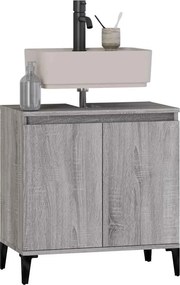 vidaXL Ντουλάπι Νιπτήρα Grey Sonoma 58 x 33 x 60 εκ. Επεξεργ. Ξύλο