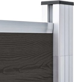 vidaXL Πάνελ Περίφραξης Μαύρο 180 x 186 εκ. από WPC