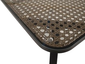 Τραπέζι εξωτερικού χώρου Dallas 676, Επεξεργασμένο γυαλί, 74x100cm, 48 kg, Καφέ, Μαύρο, Μέταλλο | Epipla1.gr