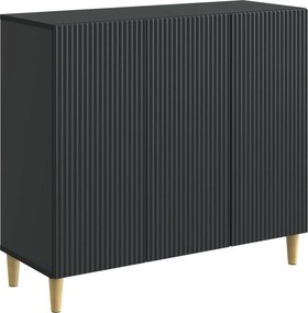 vidaXL Πλαϊνό γραφείο Μαύρο 89 x 34,5 x 80 εκ Επεξεργασμένο Ξύλο