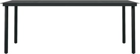 vidaXL Σετ Τραπεζαρίας Κήπου 9 τεμ Μαύρο με Μαξιλάρια