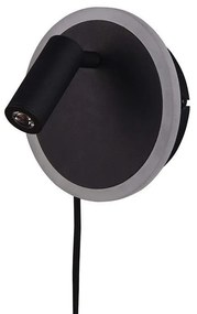 Φωτιστικό Τοίχου-Απλίκα Led Jordan 500Lm, 200Lm 15cm Black Mat 229210232 Trio Lighting Metal