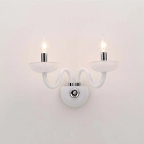 Φωτιστικό Τοίχου Δίφωτο BLK82182WWC White Crystal, Metal