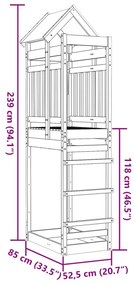 Πύργος Παιχνιδιού 85x52,5x239 εκ. από Εμποτισμένο Ξύλο Πεύκου - Καφέ