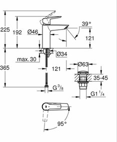 Μονή λαβή βρύση Grohe Start M Ματ μαύρο