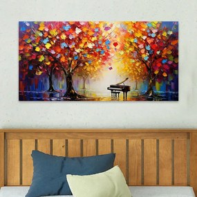 Πίνακας σε καμβά Piano in Colorful Forest Megapap ψηφιακής εκτύπωσης 120x60x3εκ.