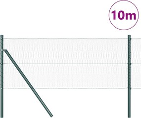 vidaXL Στύλος Περιφράξεων Πράσινο 10 x 0,6 μ (13 μμ δίχτυ)