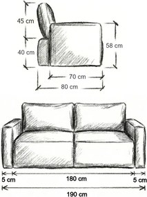 Διθέσιος Καναπές Queen XL με Λεπτά Μπράτσα
