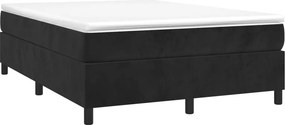 vidaXL Κρεβάτι Boxspring με Στρώμα Μαύρο 140x190 εκ. Βελούδινο