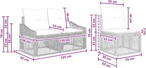 vidaXL Σετ Καναπέ Κήπου 4 pcs Μπεζ συνθετικό ρατάν