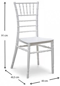 Καρέκλα catering Tiffany Megapap πολυπροπυλενίου χρώμα λευκό 40x40,5x91εκ. - Πολυπροπυλένιο - GP015-0034