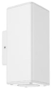 Απλίκα Τοίχου Τετράγωνη 2xGU10 9W IP65 Πλαστικό H21.5 Up&Down ΦOS_ME-21-0212-1-Λευκό 21-0212-1