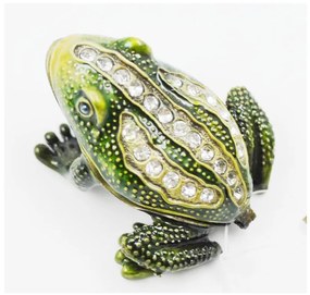 Διακοσμητικό Κουτάκι Μινιατούρα Βάτραχος Πράσινος Με Σμάλτο &amp; Στρας Royal Art 5x5x4εκ. BOS13452