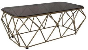 Τραπεζάκι Σαλονιού Acton ΕΜ523,2 123x63x44cm Gold Metal, Glass