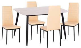 ΣΕΤ ΤΡΑΠΕΖΑΡΙΑΣ 5ΤΜΧ RAVEN HM21266.01 ΚΕΡΑΜΙΚΟ TOP ΛΕΥΚΟ ΜΑΡΜΑΡΟ--ΚΡΕΜ PU