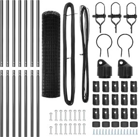 vidaXL Τεντώτο με στήριγμα Γκρι 1,2 x 10 m Ατσάλι