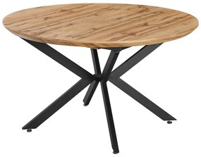 Intrahome Τραπέζι επεκτεινόμενο Edina Intrahome mdf σε sonoma απόχρωση με μαύρα μεταλλικά πόδια 130-170x130x75εκ | SKU: INTRAPA-346111152