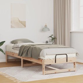 vidaXL Κρεβάτι με λαβές μεταφοράς Καφέ 80 x 200 cm Μασίφ ξύλο πεύκου