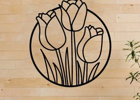 Intra απο ξύλο plywood  Χρώμα wenge 3mm-4mm πάχος - Τέχνη διακόσμησης τοίχου λουλουδιών, κοπής με λέιζερ Δίασταση 40x50 cm INTRAFABR-75683307