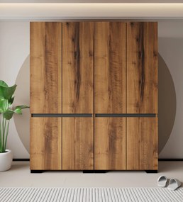 Ντουλάπα Καρυδί / Ανθρακί DREFRES 180x52x210