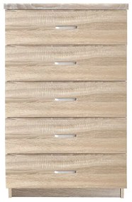 DRAWER Συρταριέρα με 5 Συρτάρια, Απόχρωση Sonoma  60x40x97cm Ε7395,2
