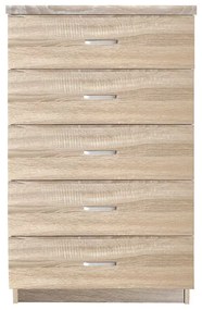 DRAWER Συρταριέρα με 5 Συρτάρια, Απόχρωση Sonoma  60x40x97cm [-Φυσικό-] [-MDF - Κόντρα Πλακέ - Καπλαμάς - Νοβοπάν-] Ε7395,2