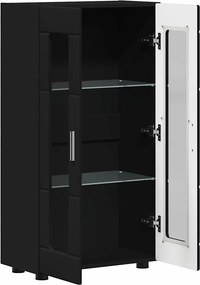 vidaXL Πλαϊνό γραφείο με ράφι με πόρτα FLORIN Μαύρο 55,5 x 29 x 100 εκ