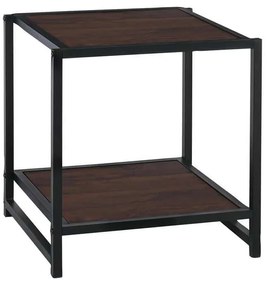 Κομοδίνο ATOS Μεταλ.Μαύρο/Mdf Καρυδί 48x44x50cm