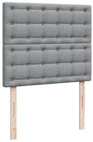 vidaXL Κρεβάτι Boxspring με Στρώμα Ανοιχτό Γκρι 120x200 εκ. Υφασμάτινο