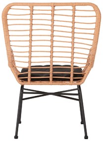 ΠΟΛΥΘΡΟΝΑ ΣΤΥΛ ΜΠΕΡΖΕΡΑΣ ALLEGRA HM5704.11 P.E.RATTAN ΜΠΕΖ-ΜΑΥΡΟ ΜΕΤΑΛΛΟ 66x59x90Υεκ.