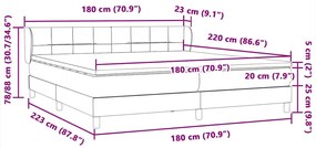 Box Spring κρεβάτι με στρώματα σκούρο πράσινο Βελούδινο - Πράσινο