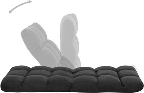 vidaXL Καρέκλα Δαπέδου Πτυσσόμενη Μαύρη από Μικροΐνες