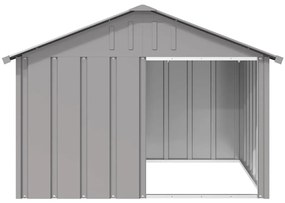 vidaXL Σπιτάκι Σκύλου Γκρι 116,5x103x81,5 εκ. Γαλβανισμένο Χάλυβα