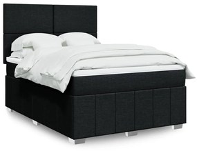 Κρεβάτι Boxspring με Στρώμα Μαύρο 140x200 εκ. Υφασμάτινο