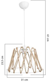 Φωτιστικό οροφής μονόφωτο PWL-1160 pakoworld Ε27 μπεζ Φ31x61εκ