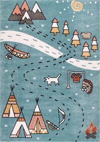 Παιδικό Χαλί (160x230) Polcarpet Carousel Dream 9136 Blue Indian