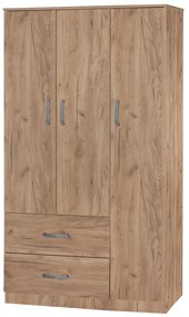 Intrahome Ντουλάπα ρούχων τρίφυλλη Zelia Intrahome με 2 συρτάρια χρώμα oak 90x42x180εκ | SKU: INTRAPA-350111130