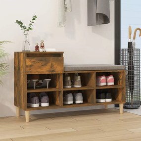 vidaXL Παπουτσοθήκη Καπνιστή Δρυς 102x36x60 εκ. από Επεξεργασμένο Ξύλο