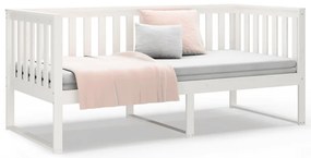 vidaXL Κρεβάτι ημέρας χωρίς στρώμα Λευκό 100x200 cm Στερεό ξύλο πεύκο