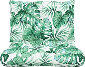 vidaXL Μαξιλάρια Παλέτας 2 τεμ. Σχέδιο Φύλλων Υφασμάτινα
