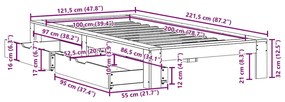 ΣΚΕΛΕΤΟΣ ΚΡΕΒ. ΧΩΡΙΣ ΣΤΡΩΜΑ ΚΑΦΕ ΚΕΡΙΟΥ 100X200 ΕΚ ΜΑΣΙΦ ΠΕΥΚΟ 3309007