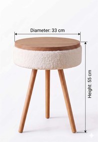 Βοηθητικό Τραπεζάκι Λευκό MAMAER 33x55