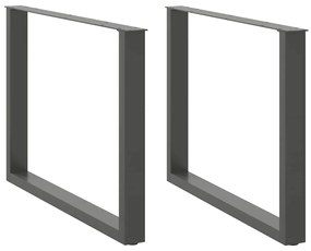 Πόδια Τραπεζαρίας σε Σχήμα U 2 τεμ. Ανθρακί 100x(72-73) εκ. Ατσάλι