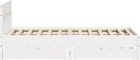 vidaXL Σκελετός Κρεβ. Χωρίς Στρώμα Λευκό 150x200 εκ Μασίφ Πεύκο